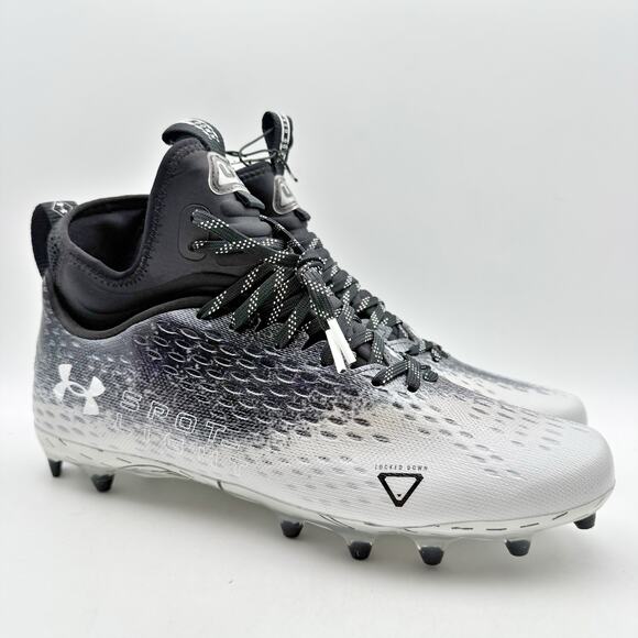 Under Armour Mens Spotlight Lux Mc 2.0 Football Cleats US 10 Black White NWOB - Picture 4 of 12